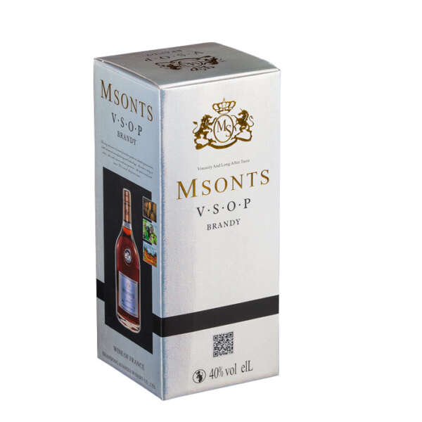 F-flute corrugated wine gift box with gold foil logo