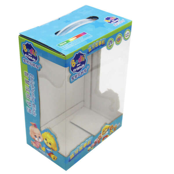 corrugated toy retail box with window display structure