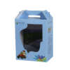 recycled F-flute corrugated toy box with window carrier