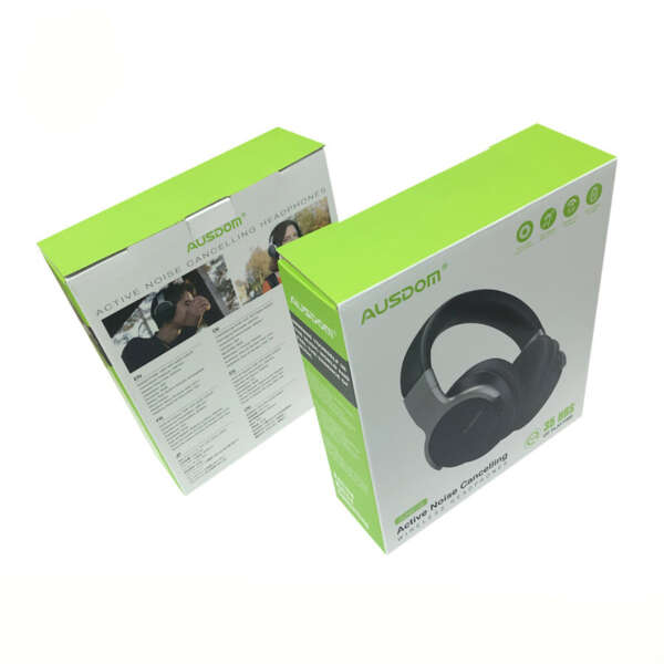 self locking E-flute cardboard box with printed logo panels