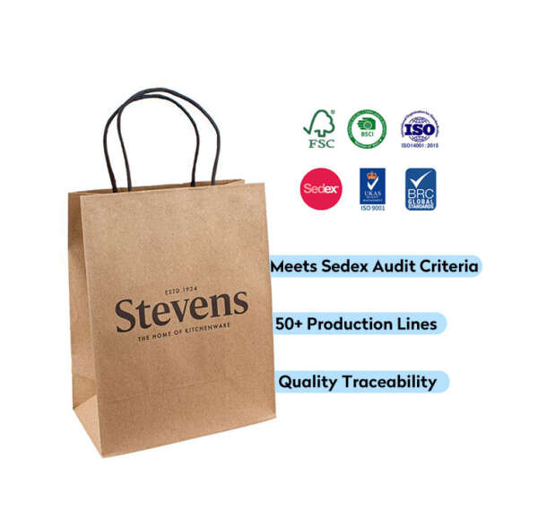 black boutique retail paper bag with custom logo for gifts front view