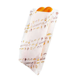 greaseproof white kraft bakery burger bread paper bag view 2