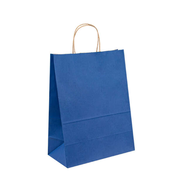custom printed kraft tote paper bag for gift shopping packaging front view