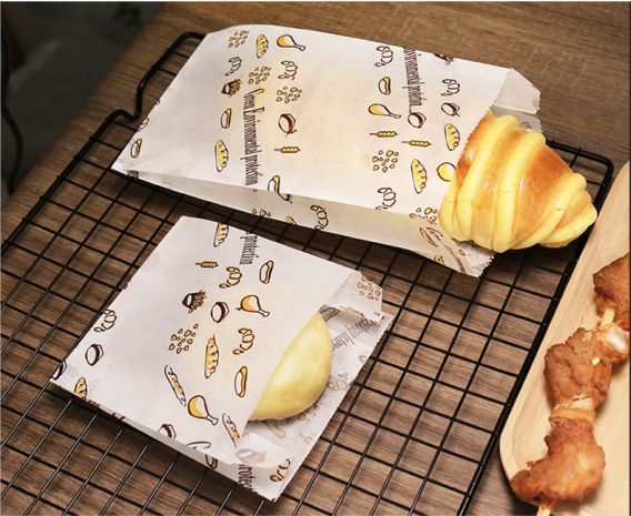 greaseproof white kraft bakery burger bread paper bag view 5