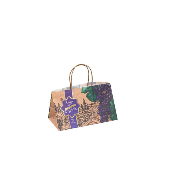flat bottom kraft fruit paper bag for restaurant food packaging view 1