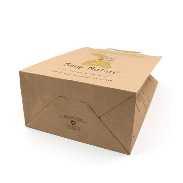 Printed large printed paper packaging bag with handle for branded paper packaging
