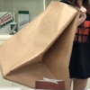 large recycled shopping paper bag with handle and custom logo view 2