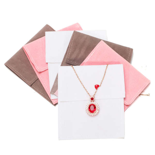 Custom flannel jewelry flap bag for wedding gifts