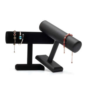 Leather watch bracelet display rod bracket in black