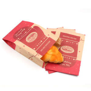 brown greaseproof glassine sandwich hamburger paper bag view 1