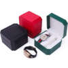 custom logo travel watch gift box with white plastic inside - front view