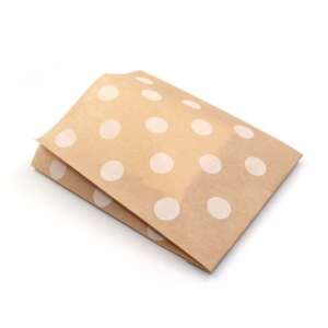 Custom printed brown decorative lunch bag for lunch meals, bakery, snacks, food service and branded takeaway packaging