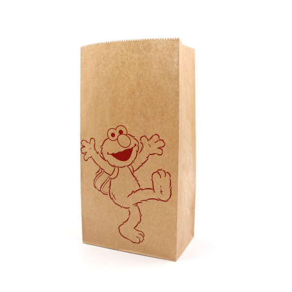 custom square bottom kraft candy paper bag with flexo print view 4