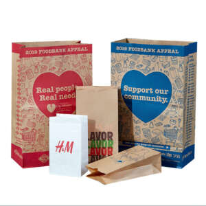 greaseproof brown kraft paper greaseproof bakery bag with window with printed logo detail