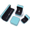 cyan leather custom logo jewelry box for necklace earrings - product presentation