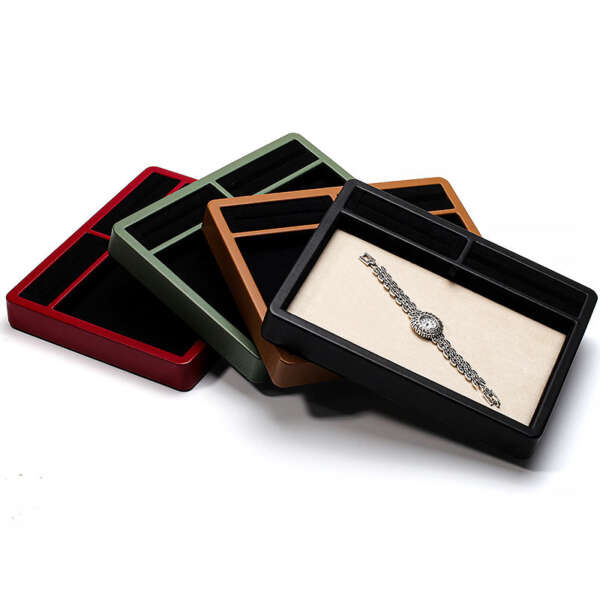 Open jewelry tray showing rounded corner retail layout