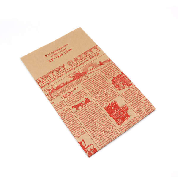 recycled newspaper style handle paper bag for retail packaging view 2