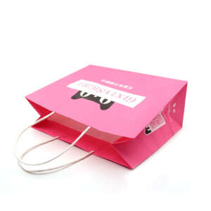 pink custom logo paper bag for clothing jewelry gift packaging image 2