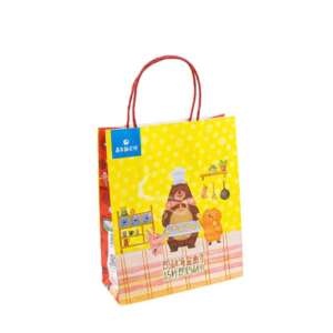 brown kraft paper gift shopping bag with twisted handle view 1