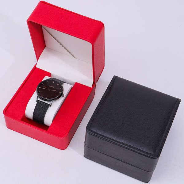 square flip PU leather travel watch box for men and women watches - retail display
