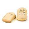beige solid wood beveled stud earring display base view 2