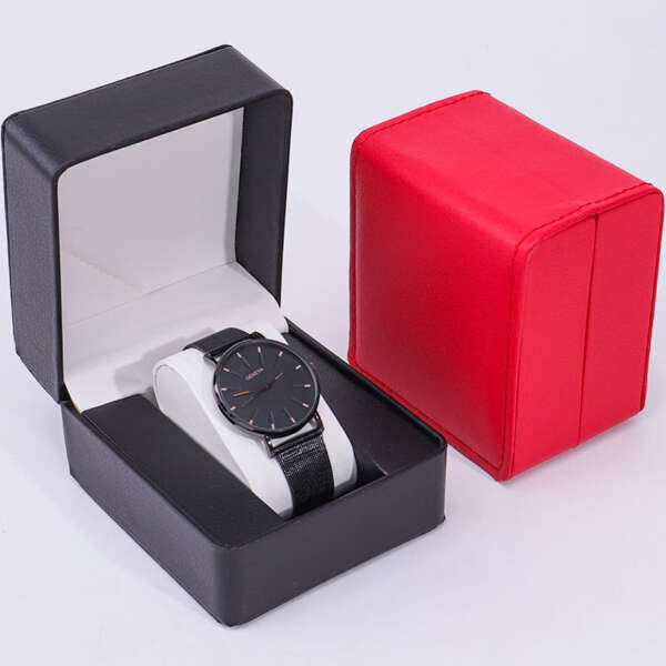 square flip PU leather travel watch box for men and women watches - gift packaging