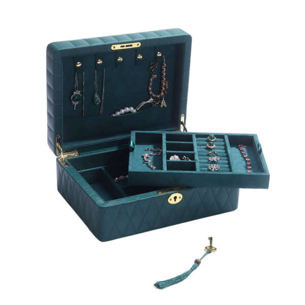 portable PU leather jewelry packing box for earrings and studs view 3