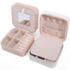 travel portable square jewelry zipper storage box with mirror - retail display