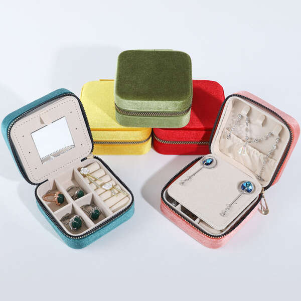 custom logo jewelry storage box for earrings necklace ring - product presentation