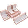 rose gold crown leather jewelry box for bracelet pendant necklace ring - detail view