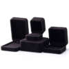 square dark custom logo printed jewelry ring box - detail view