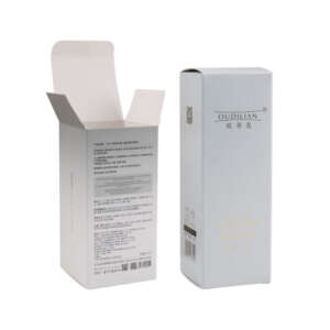 custom white cosmetic product paper box packaging - open display view