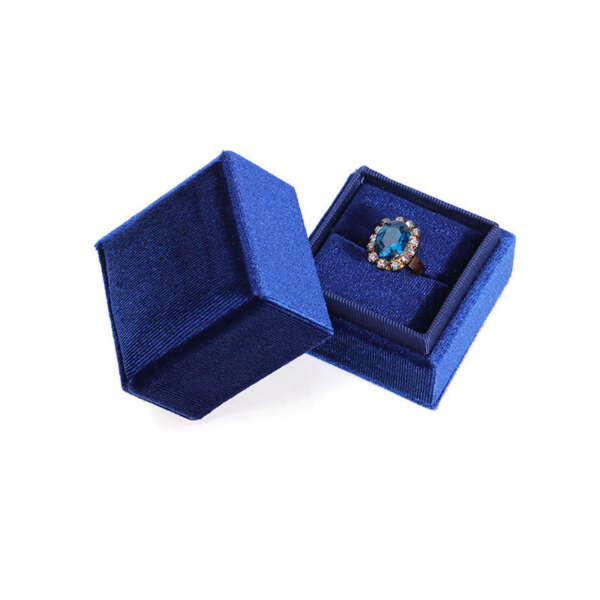 square paper wedding engagement ring storage gift box - front view