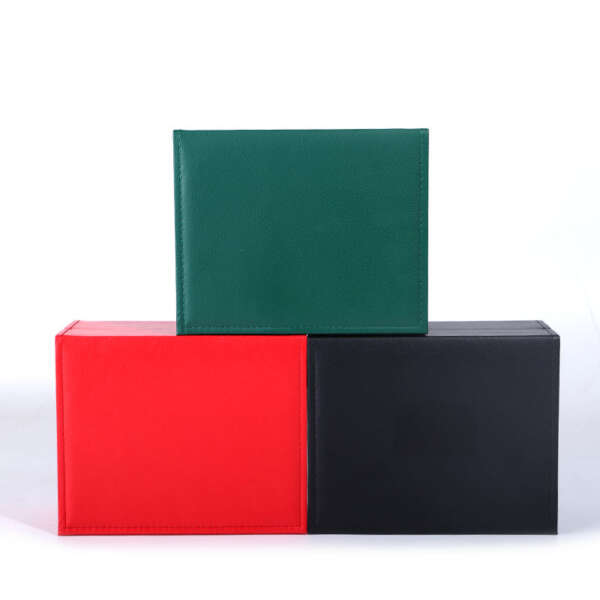 black flip PU leather travel watch case for men and women watches - product presentation
