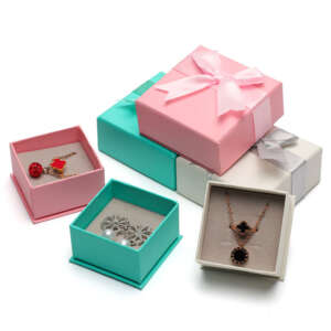 Mini custom logo paper jewelry gift box for earrings