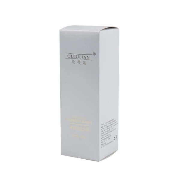 custom white cosmetic product paper box packaging - front view