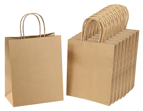 wholesale brown takeaway paper bag with printed logo view 5