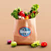 colorful printed kraft shopping paper bag with custom logo for branded retail packaging
