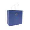 blue color printed wide base handle paper packing bag view 1