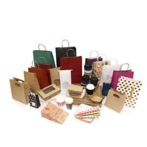 custom printed kraft paper packing bag with handle view 2