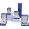 dark PU leather jewelry organizer box for bracelet necklace earring ring - front view
