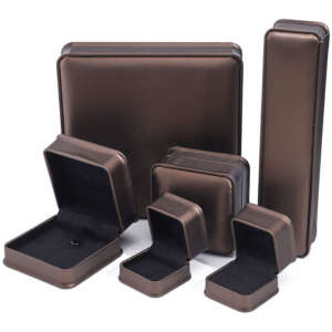 PU leather jewelry gift box for necklace earrings ring - front view