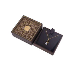 High-end handmade logo jewelry box for ring and necklace
