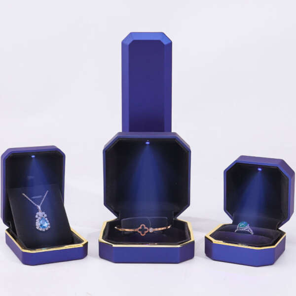 custom painted jewelry packaging box for bracelet earrings necklace ring - detail view