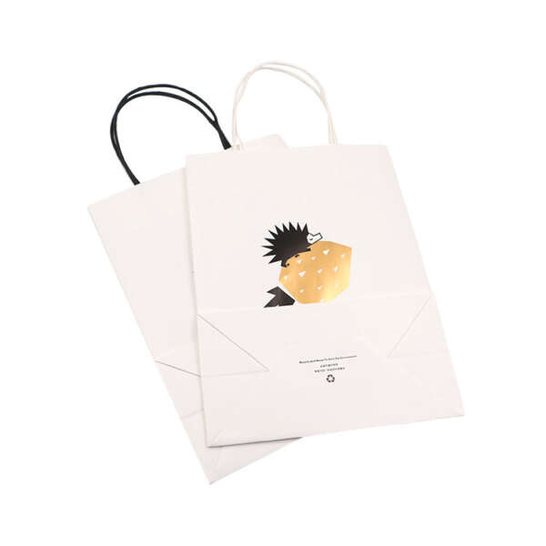 white shopping paper bag with logo production sample with export carton support