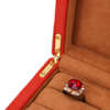 orange microfiber leather jewelry storage box for stud bracelet ring view 5