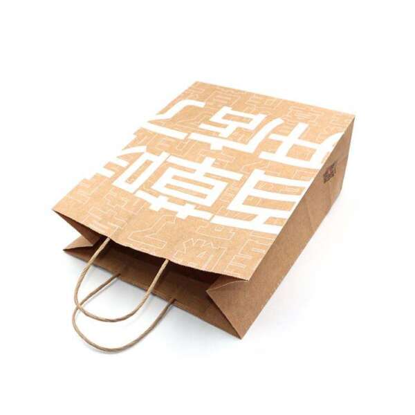 Wholesale DIY brown kraft gift paper bag for custom paper packaging orders