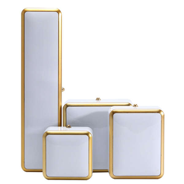 white LED square jewelry packaging box for necklace ring view 6