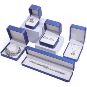 dark PU leather jewelry organizer box for bracelet necklace earring ring - detail view