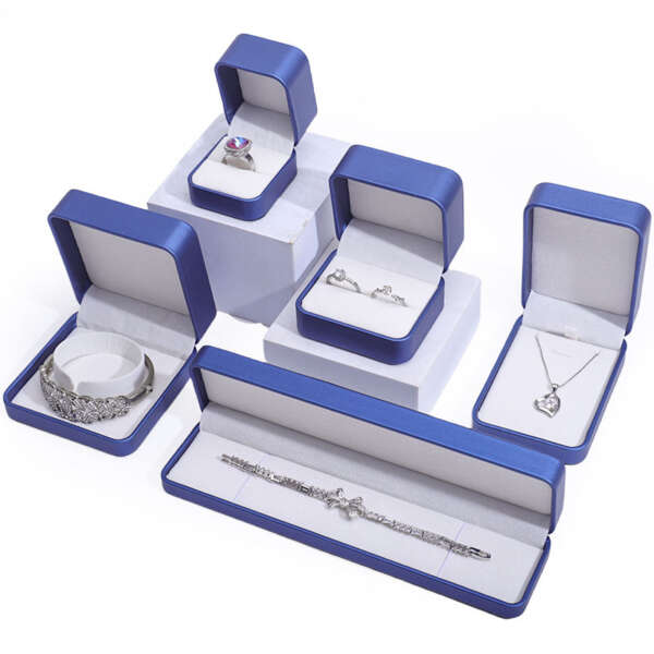 dark PU leather jewelry organizer box for bracelet necklace earring ring - detail view